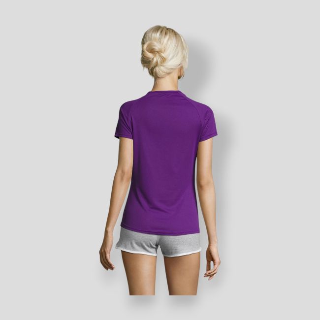 Tee-shirt à manches courtes raglan Sporty femme - Violet Foncé - Sol's