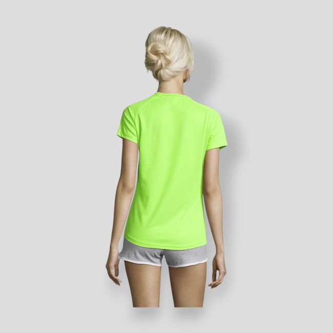 Tee-shirt à manches courtes raglan Sporty femme - Vert Fluo - Sol's