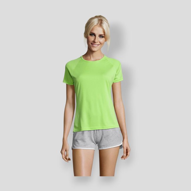 Raglan-T-Shirt Sporty Damen Kurzarm - Apfelgrün - Sol's