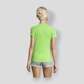 T-shirt de mangas curtas raglan Sporty feminina - Verde Maçã - Sol's
