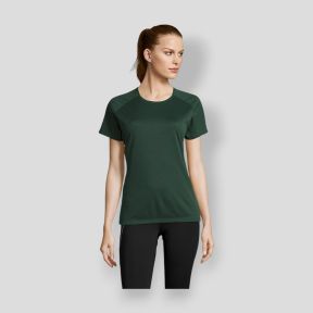 Tee-shirt met korte raglanmouwen Sporty dames - Bosgroen - Sol's
