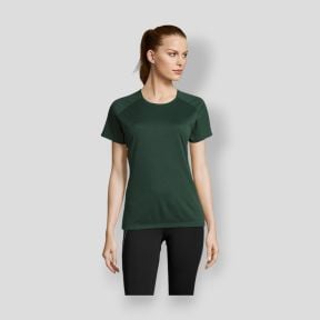 Raglan-T-Shirt Sporty Damen Kurzarm - Waldgrün - Sol's
