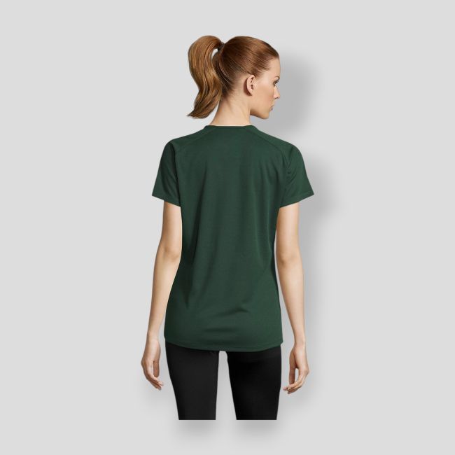 T-shirt de mangas curtas raglan Sporty feminino - Verde Floresta - Sol's