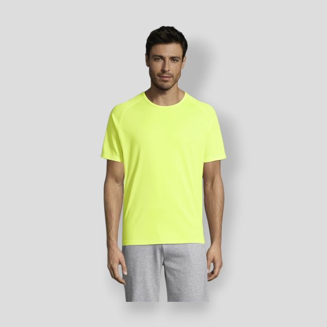 Tee-shirt à manches raglan Sporty homme - Jaune Fluo - Sol's