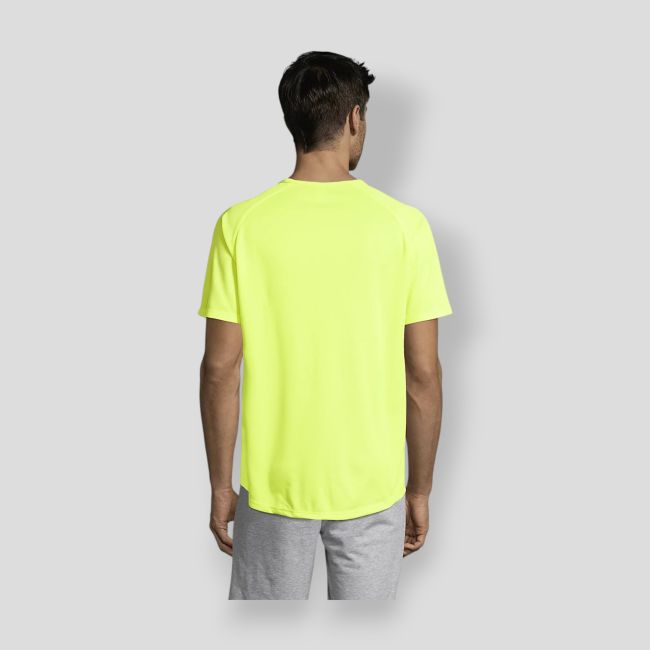 Koszulka z rękawami raglanowymi Sporty męska - Fluorescencyjny Żółty - Sol's