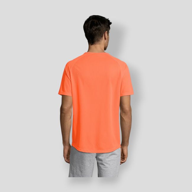 Camiseta de mangas raglán Sporty hombre - Naranja Flúo - Sol's