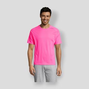 Camiseta de manga raglán Sporty hombre - Rosa Flúor - Sol's
