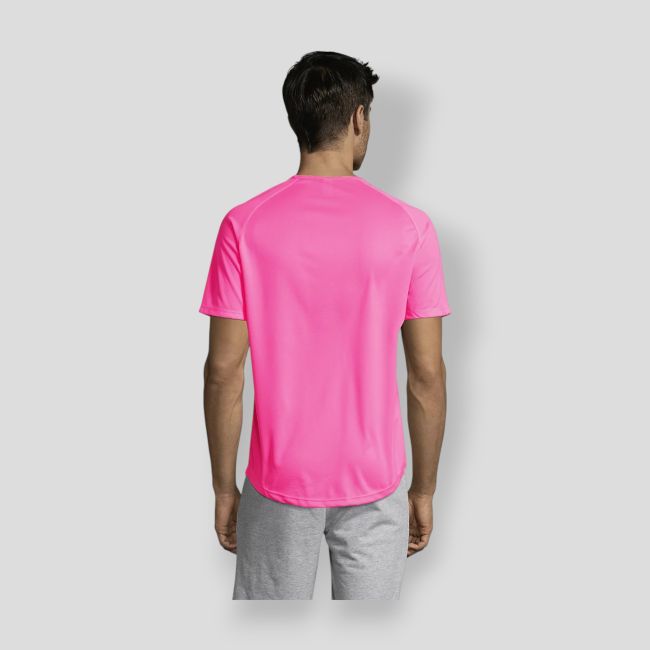 Tee-shirt à manches raglan Sporty homme - Rose Fluo - Sol's