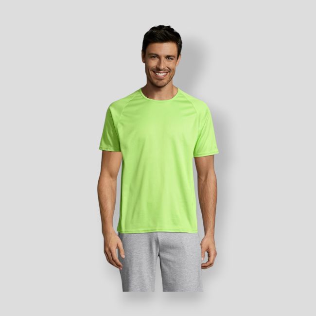 Camiseta de mangas raglán Sporty hombre - Verde Manzana - Sol's