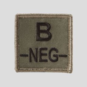 Quadratischer 3D-Stoff-Patch Blutgruppe B- mit Klettverschluss - Olivgrün