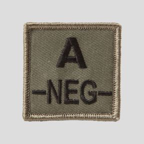 Vierkante patch 3D stof bloedgroep A- met klittenband - Olijfgroen