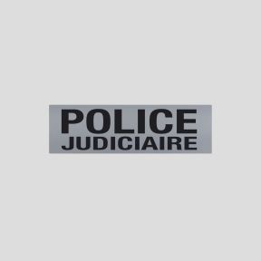 Bandeau rétro-réfléchissant fond gris avec velcro 30x10cm - Police Judiciaire
