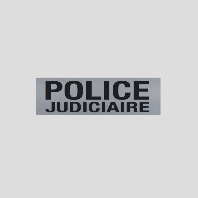 Bandeau rétro-réfléchissant fond gris avec velcro 13x4cm - Police Judiciaire