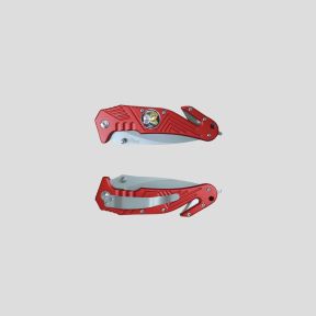 COUTEAU COUPE SANGLE ET BRISE VITRE MANCHE ROUGE- Patrol Equipement