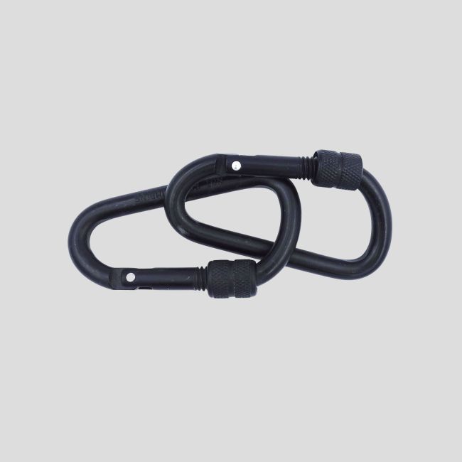 Lot de 10 mousquetons en aluminium 8cm - Noir - OPEX