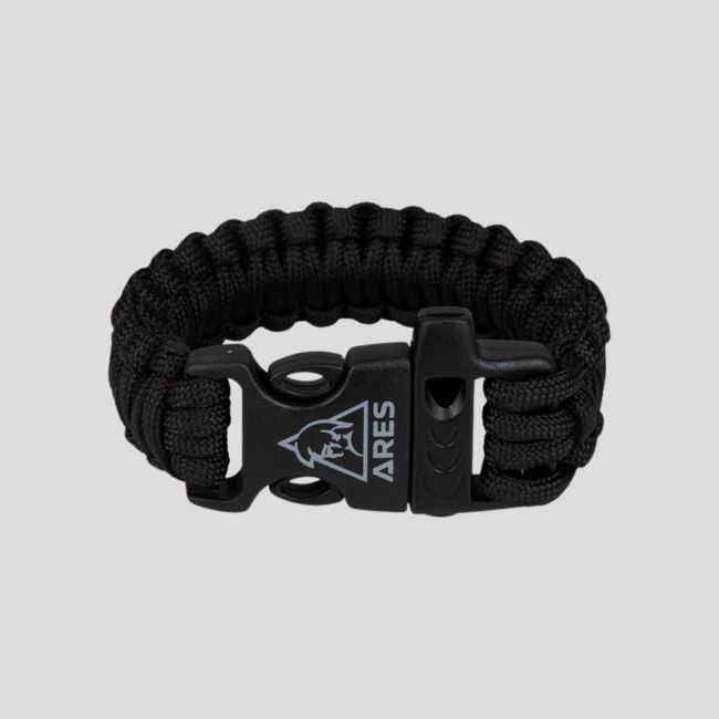 Paracord armband 22 mm - Zwart - Ares
