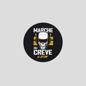 Patch PVC rotondo Legione Straniera Marcia o Crepa - Nero - OPEX
