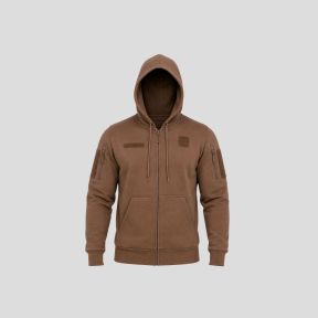 Sweat militaire Spider avec zip et velcro brodé Armée Française - Coyote - OPEX