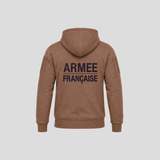 Sudadera militar Spider con cremallera y velcro bordado Ejército Francés - Coyote - OPEX