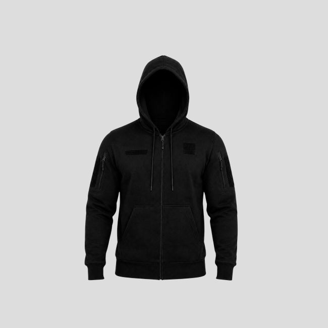 Militaire Spider sweater met rits en geborduurd velcro Franse Leger - Zwart - OPEX