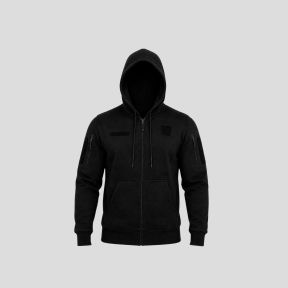 Felpa militare Spider con zip e velcro ricamato Esercito Francese - Nero - OPEX