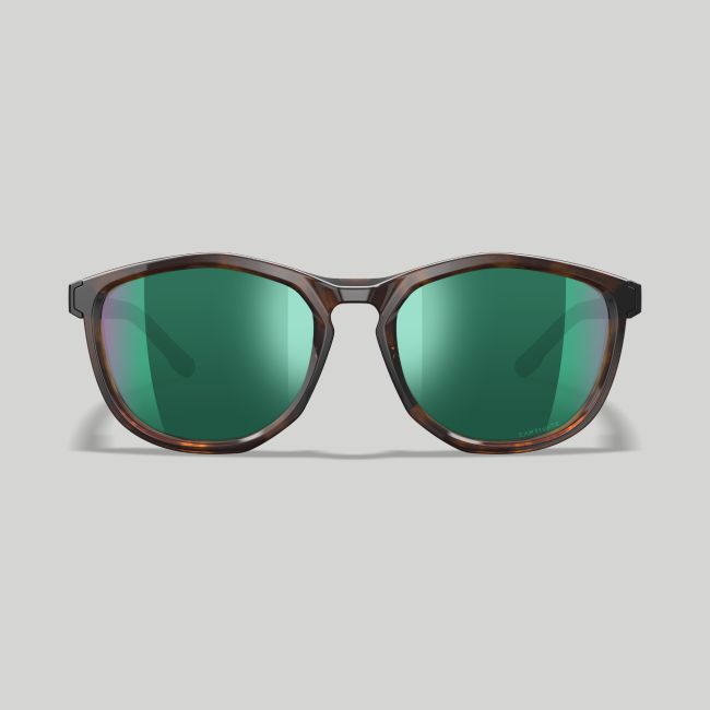 Occhiali da sole Bravo (lenti Captivate™ polarizzati e specchio Verde) - Marrone Maculato/Nero - Wiley X