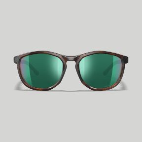 Gafas de sol Bravo (lentes Captivate™ polarizados y espejo Verde) - Marrón Jaspeado/Negro - Wiley X