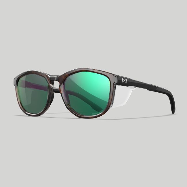 Occhiali da sole Bravo (lenti Captivate™ polarizzati e specchio Verde) - Marrone Maculato/Nero - Wiley X