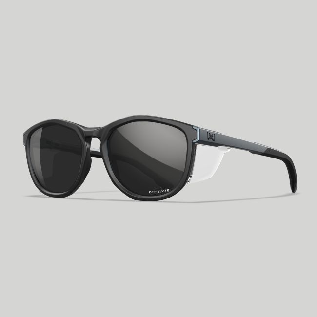 Sonnenbrille Bravo (Captivate™ schwarz verspiegelte Gläser) - Schwarz/Grau - Wiley X