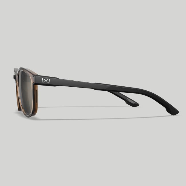 Sonnenbrille Bravo (Captivate™ Wolframgrau verspiegelte Gläser) - Tan Transparent/Schwarz - Wiley X