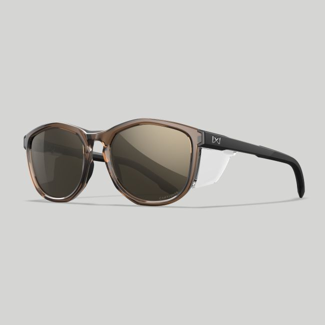 Lunettes de soleil Bravo (verres Captivate™ miroirs Gris Tungstène) - Tan Transparent/Noir - Wiley X