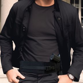 Diskreter Traggertel mit Holster - Schwarz - Patrol Equipement