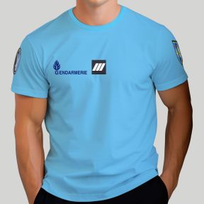 T-shirt Cooldry z rzepem Gendarmerie - Błękitny - Patrol Equipement