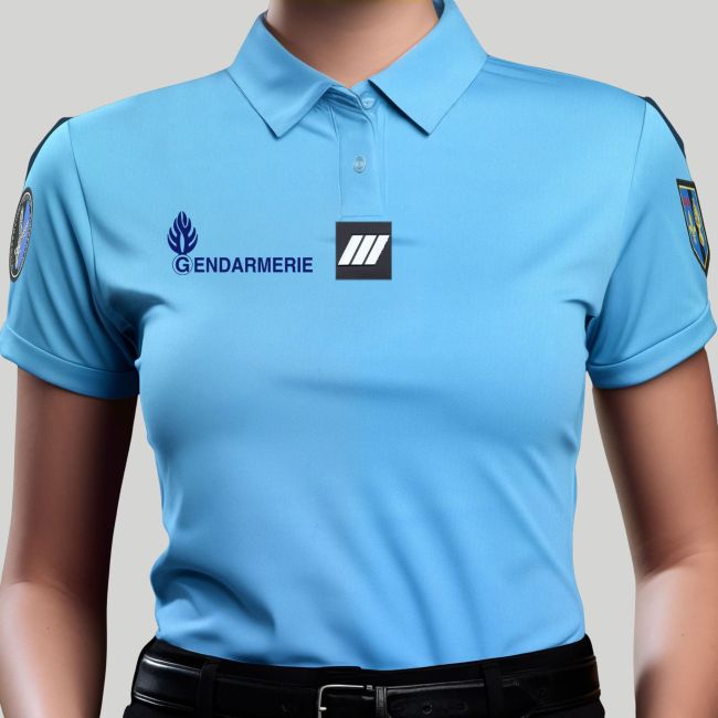 Polo met korte mouwen Cooldry met velcro Gendarmerie dames - Hemelsblauw - Patrol Equipement