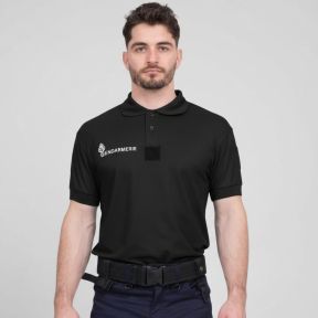 Polo de manga curta Cooldry com velcro Gendarmerie - Preto - Patrol Equipement