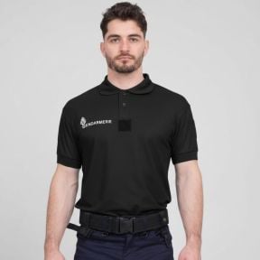 Polo a maniche corte Cooldry con velcro Gendarmeria - Nero - Patrol Equipement