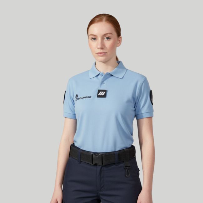 Polo korte mouwen Cooldry met klittenband Gendarmerie dames - Hemelsblauw - Patrol Equipement