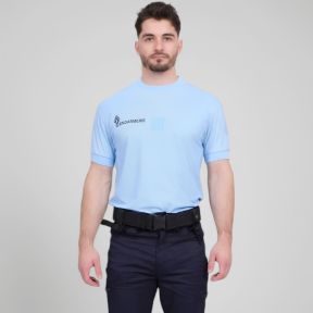 T-shirt Cooldry avec velcro Gendarmerie - Bleu Ciel - Patrol Equipement