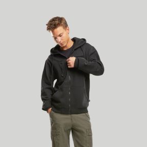 Sweatshirt com capuz com fecho tático - Preto - Brandit