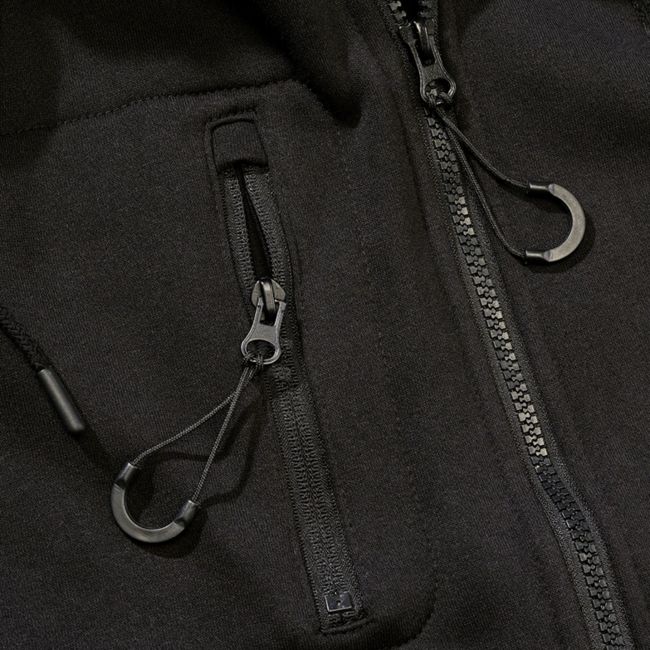 Sweat à capuche zippé tactique - Noir - Brandit