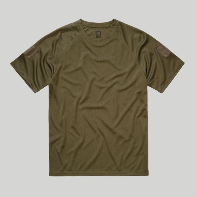 Camiseta Quickdry con velcro - Verde Oliva - Brandit