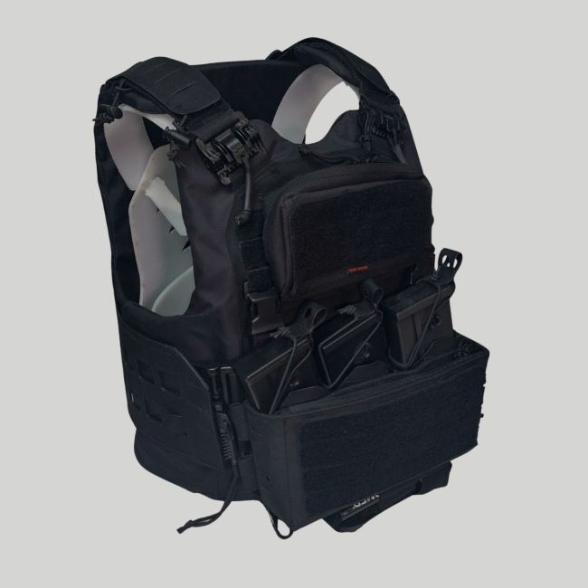 Chest rig VDK Gen.2 mit 2 QASM-Weibchenschnallen 1''/25mm - Schwarz - Tiger Tailor
