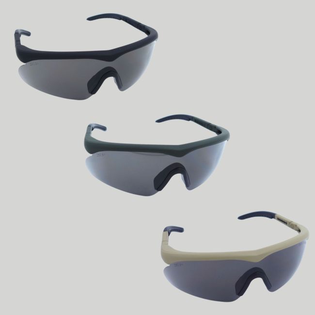 Taktische Brille Raptor (3-Gläser-Set Klar/Getönt/Orange) - Schwarz - Swisseye