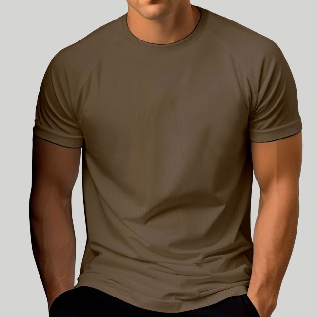 T-shirt de mangas curtas Félin (corte raglan) em mesh - Coyote - OPEX