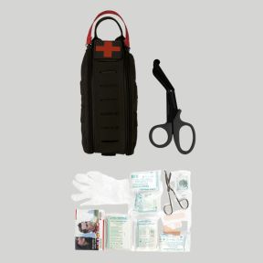 Bolsillo IFAK Rapid relleno (28 piezas) con tijeras - Negro - Mil-Tec
