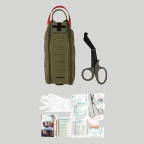 Pochette IFAK Rapid remplie (28 pièces) avec ciseaux - Vert Olive - Mil-Tec