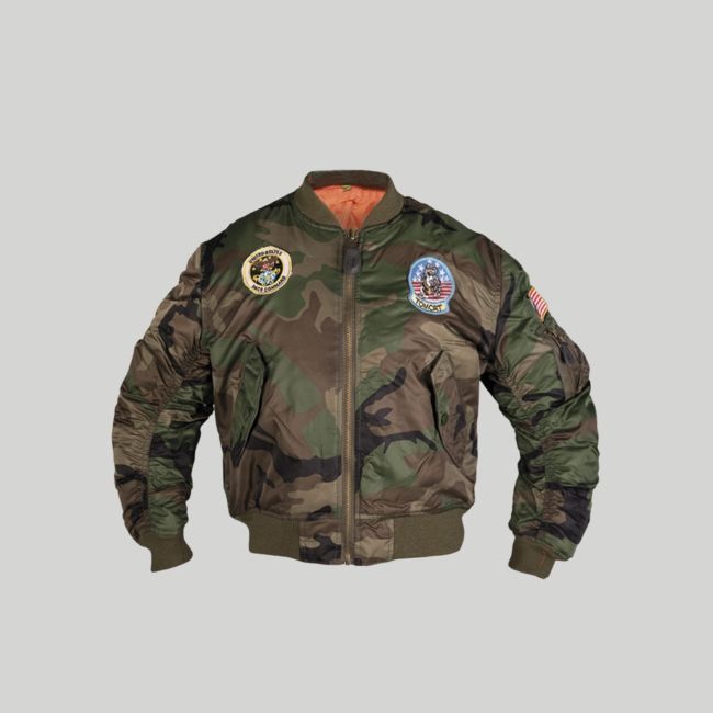 MA1 Bomberjacke mit Kinder-Abzeichen - Woodland - Mil-Tec