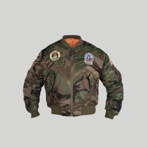 Bomber MA1 com patches infantil - Woodland - Mil-Tec