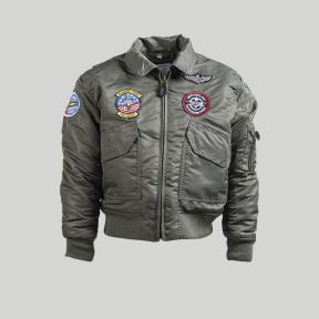 Blouson CWU avec badges enfant - Vert Olive - Mil-Tec