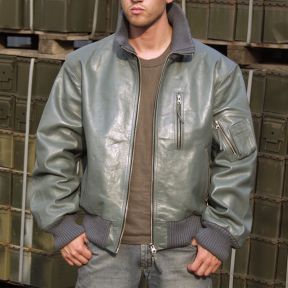 Blouson en cuir pilote BW - Gris - Mil-Tec